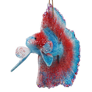 Blue & Red Beta Fish Ornament
