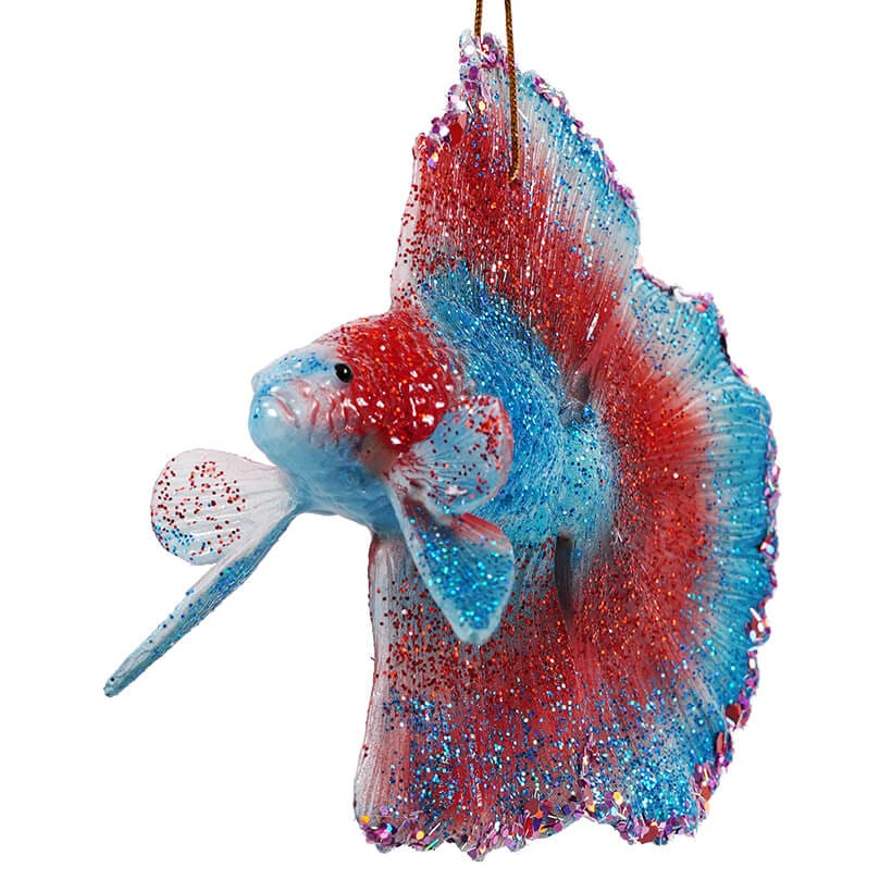 Blue & Red Beta Fish Ornament