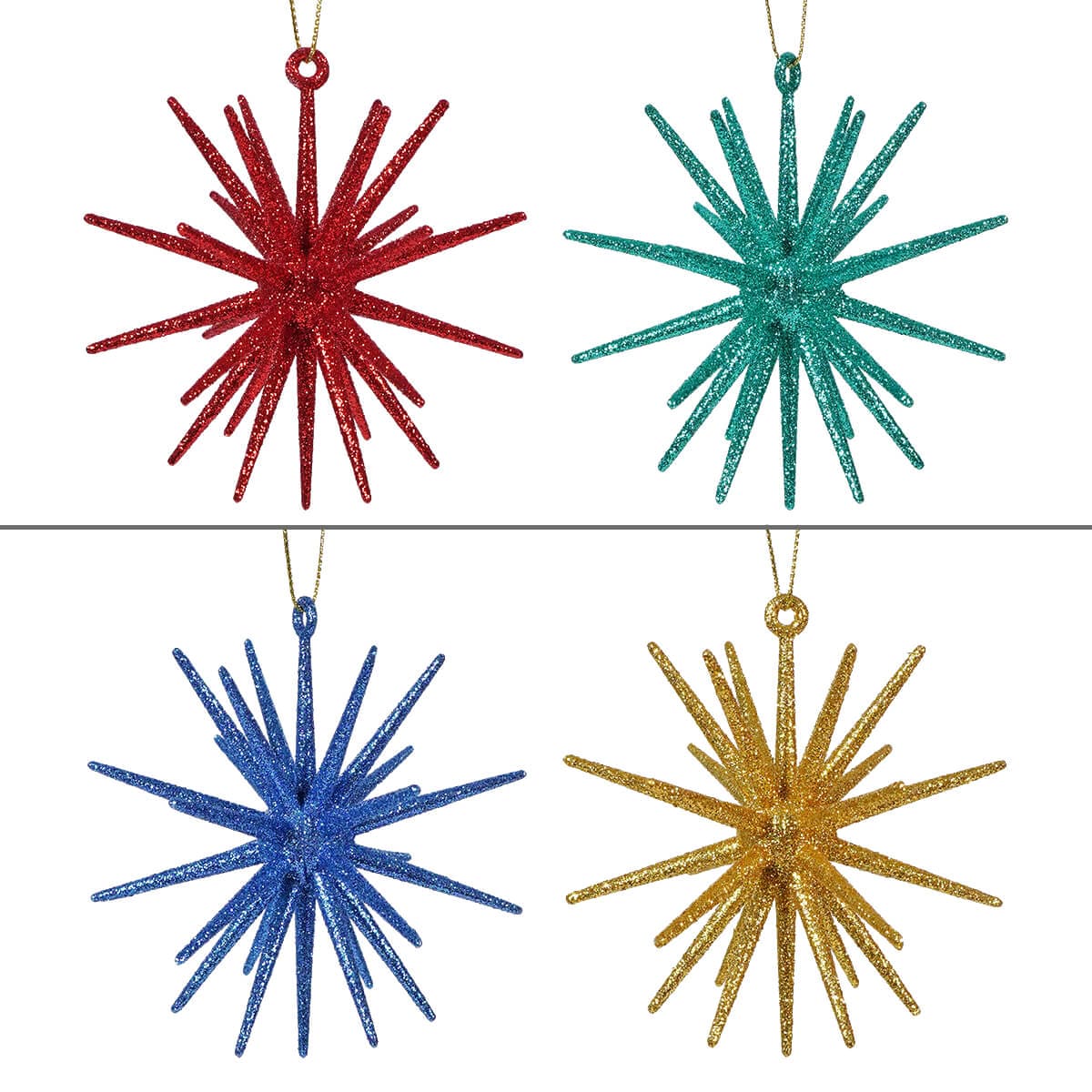 Star Ornaments Set of 5, Christmas Tree Decorations, 3D Printed Star Ornaments Set of 5, Christmas Tree Decorations, 3D Printed