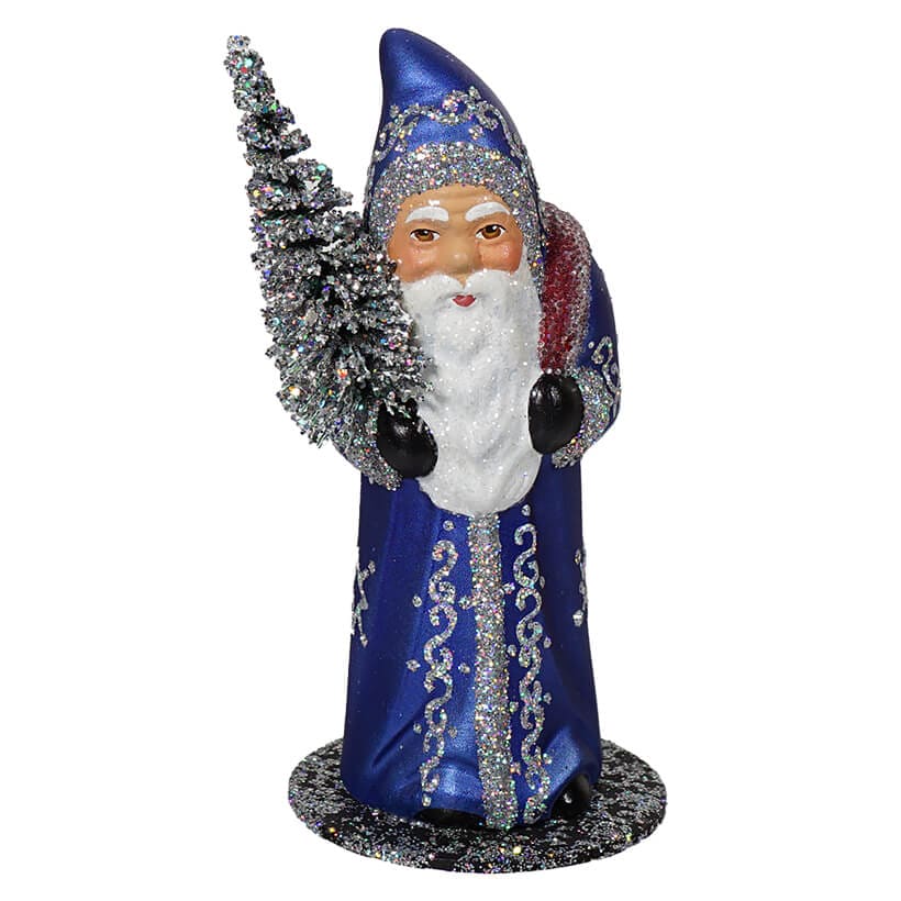 Blue Santa With Silver Stars