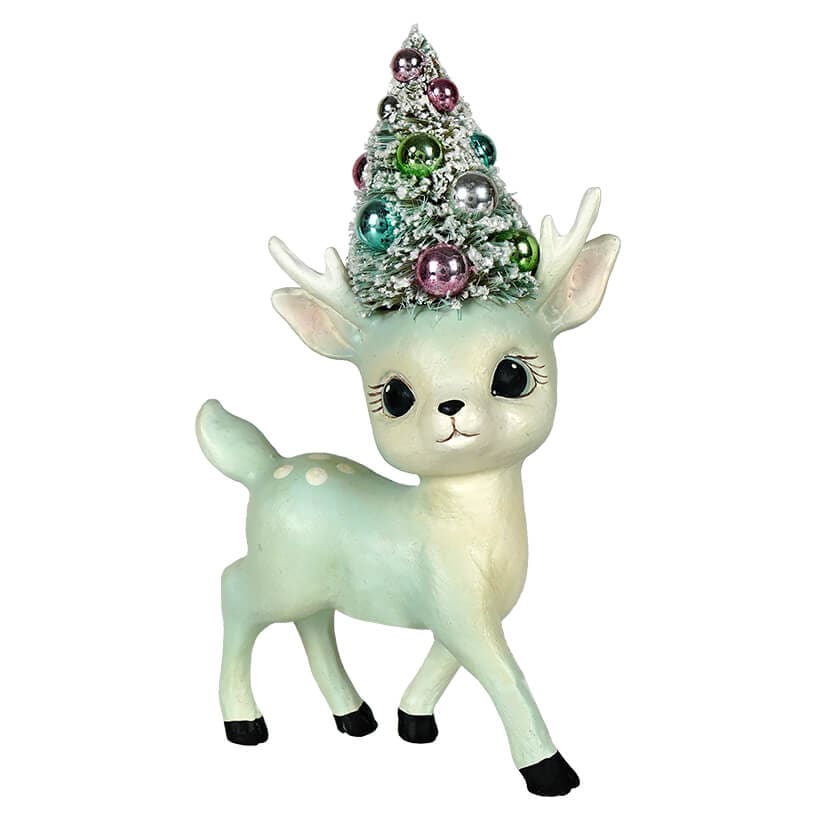 Blue Standing Pastel Reindeer With Tree