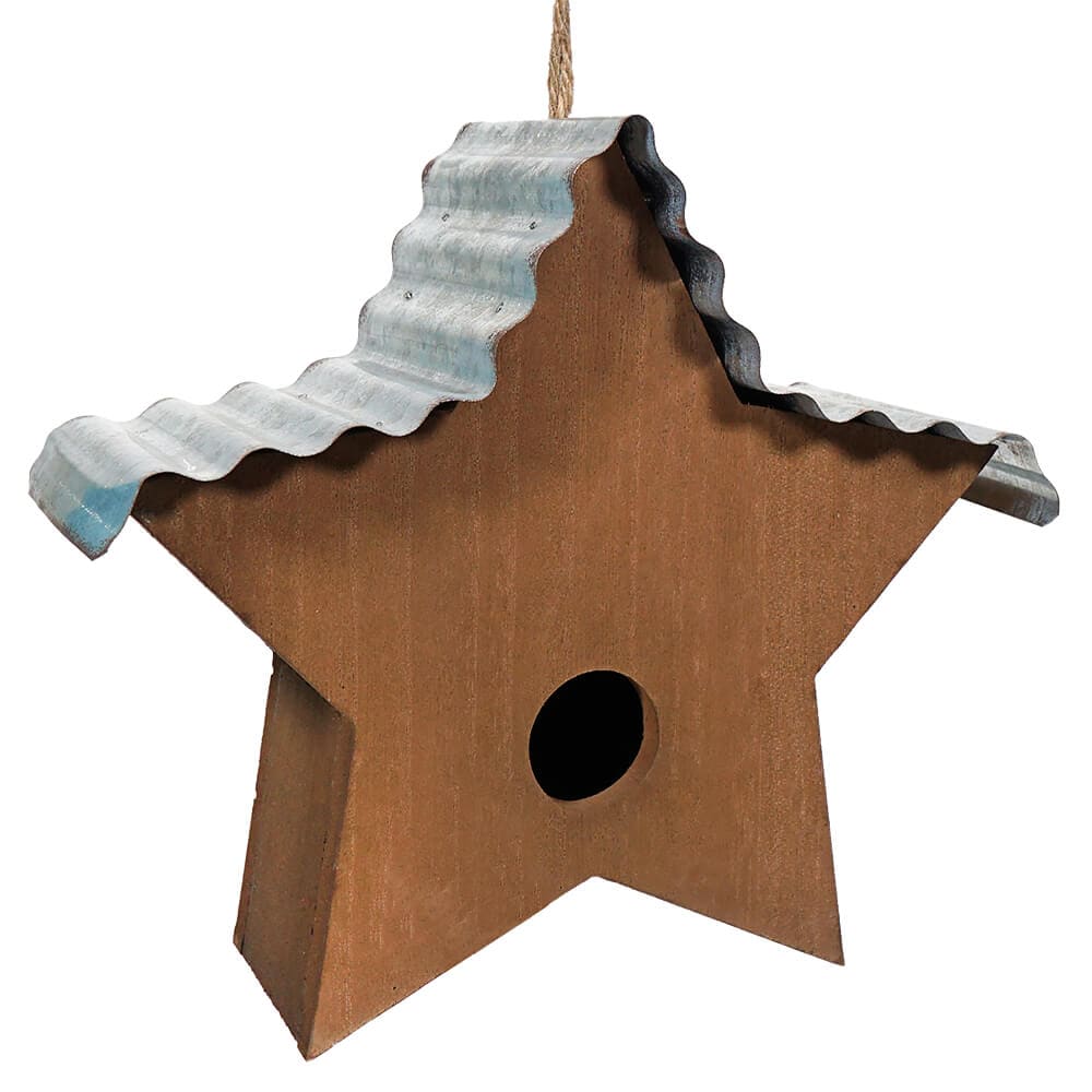 Blue Striped Americana Star Birdhouse