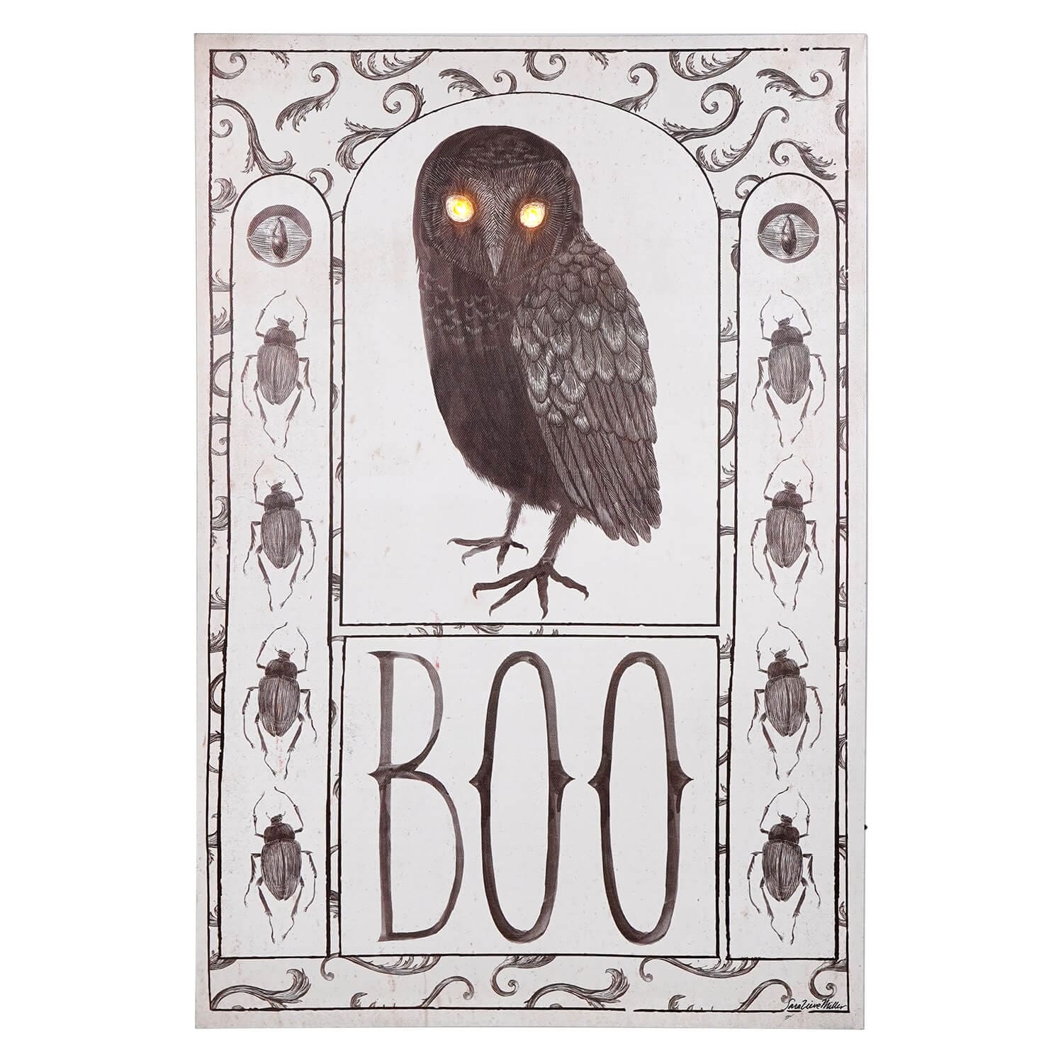 Boo Owl LED Wall Art - Halloween