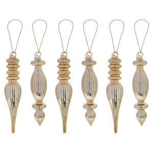 Box Of Gold Finial Ornaments Set/6