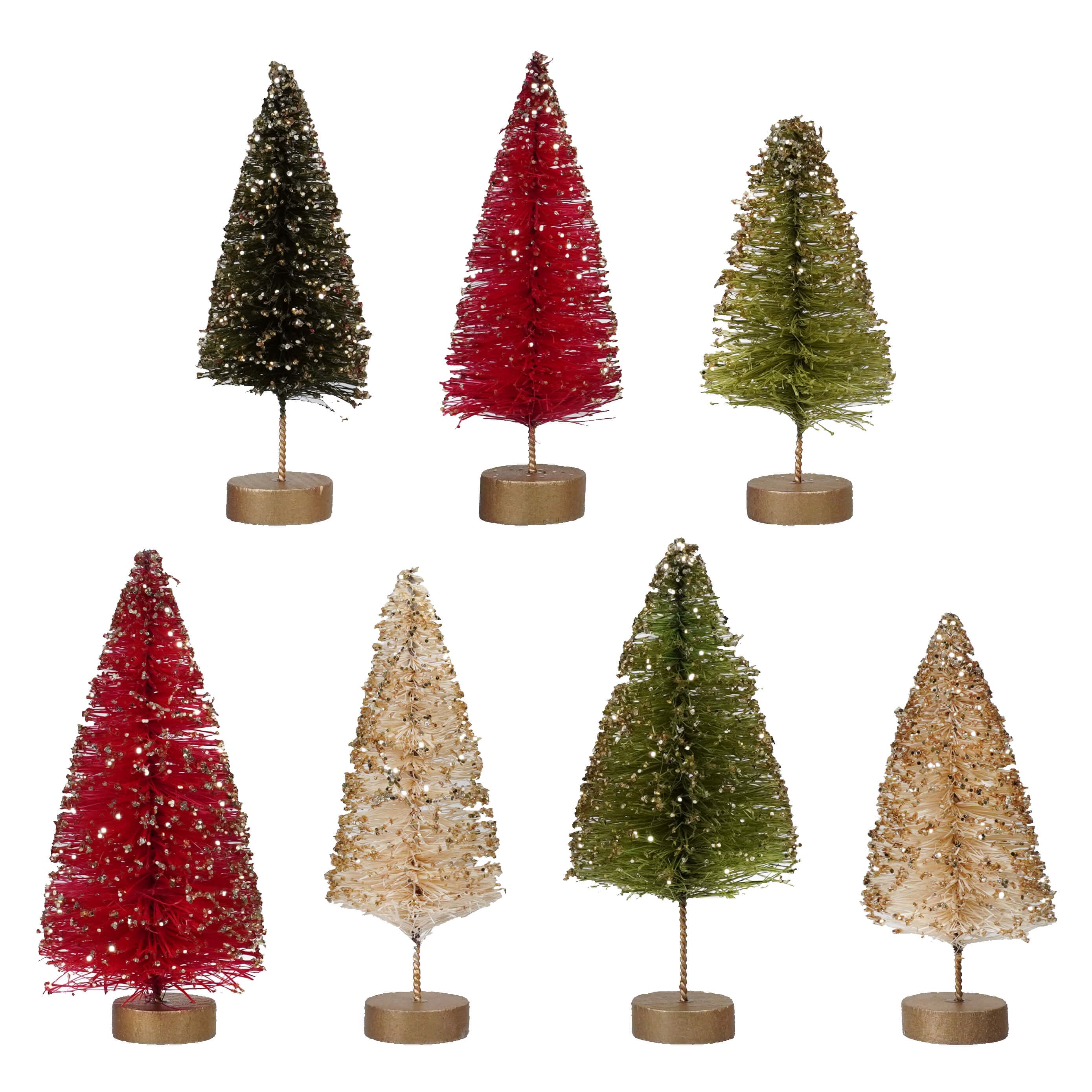 Boxed Traditional Mini Bottle Brush Trees Set/7
