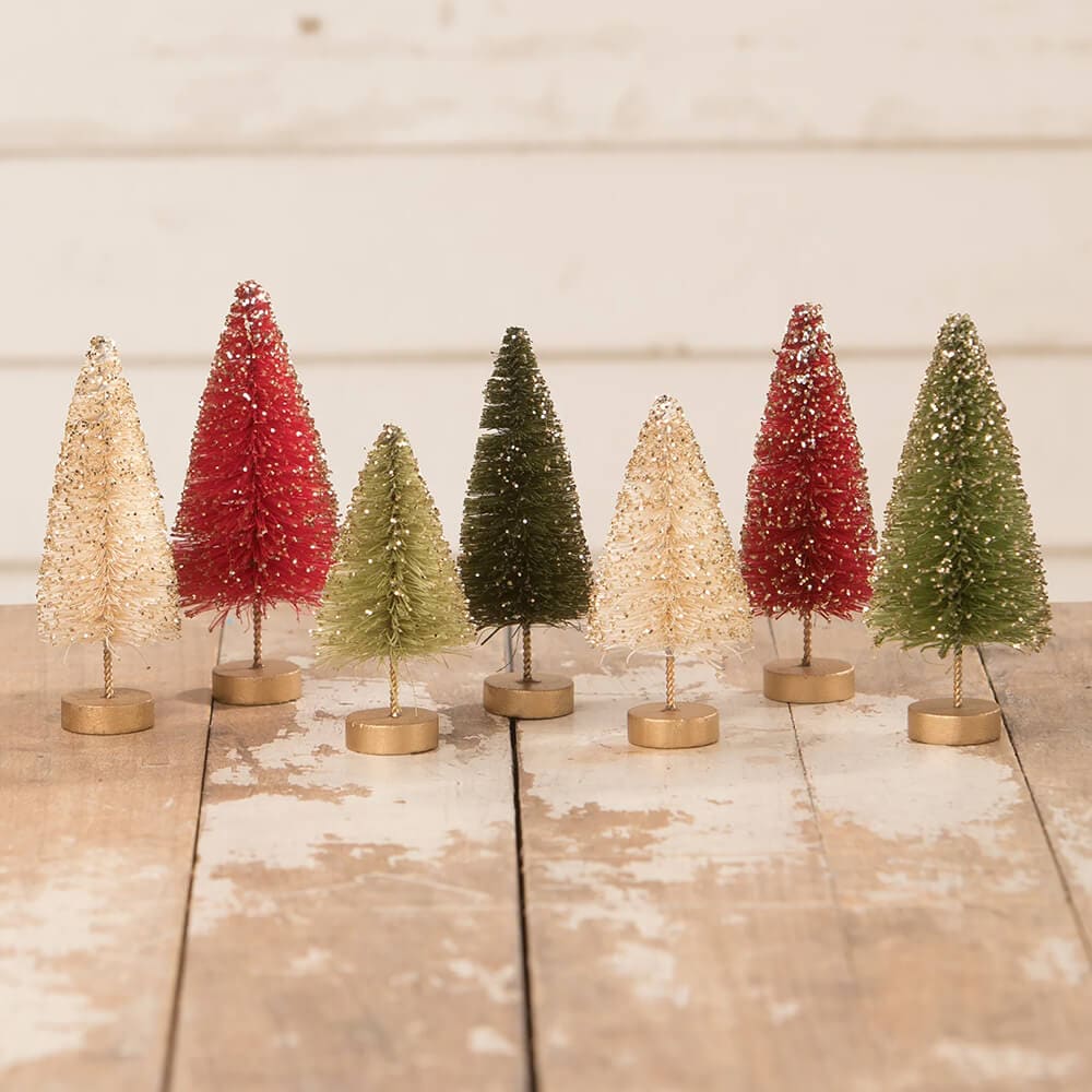 Boxed Traditional Mini Bottle Brush Trees Set/7