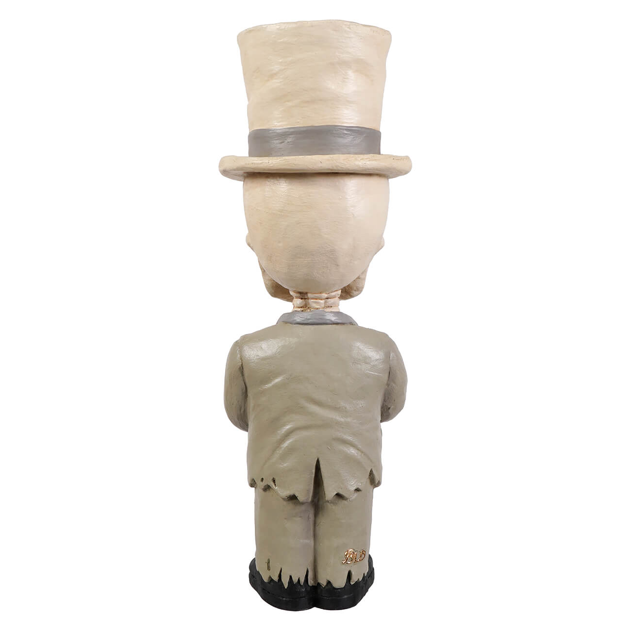 Beige bethany lowe groom skelly figurine wearing top hat suit and black shoes from the bride and groom skelly bundle