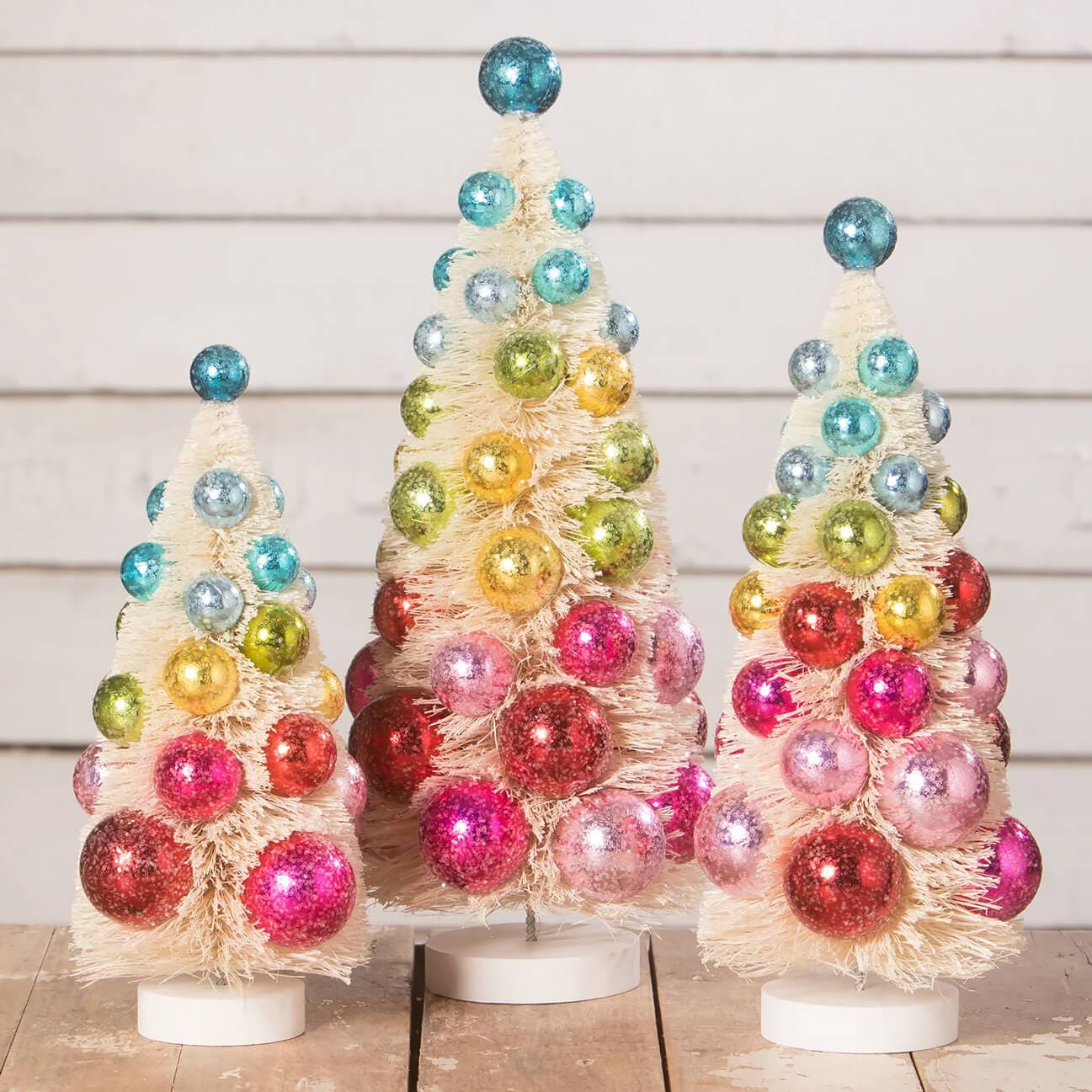 Bright Hues Polka Dot Trees Set/3 - Christmas