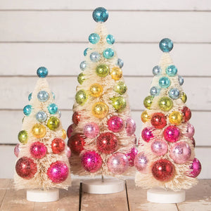 Bright Hues Polka Dot Trees Set/3 - Christmas