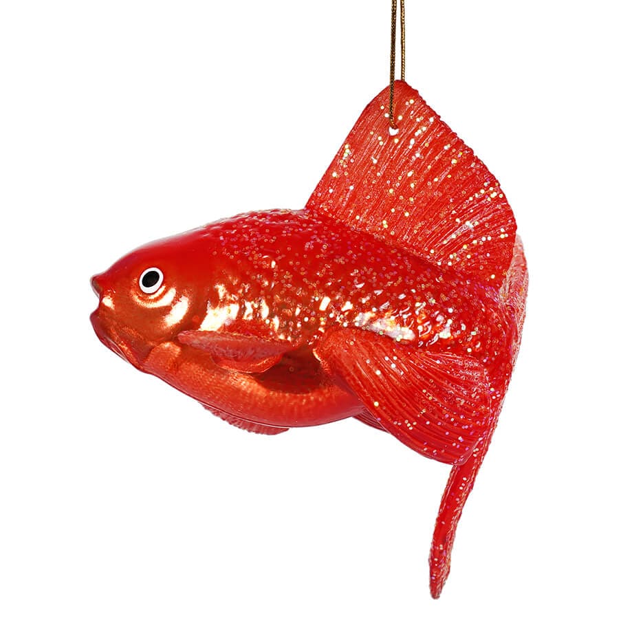 Bright Orange Glass Goldfish Ornament