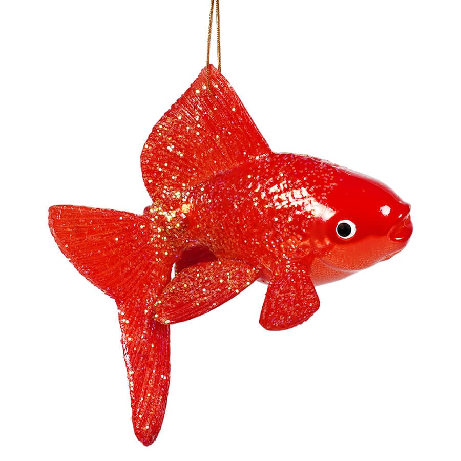 Bright Orange Glass Goldfish Ornament