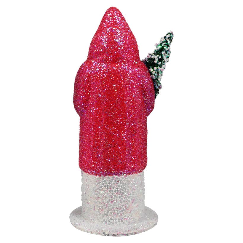 Bright Pink Glitter Santa