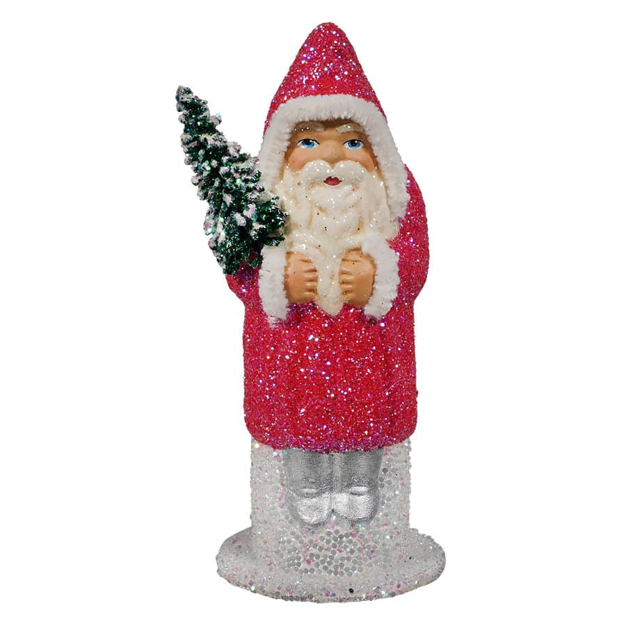 Bright Pink Glitter Santa