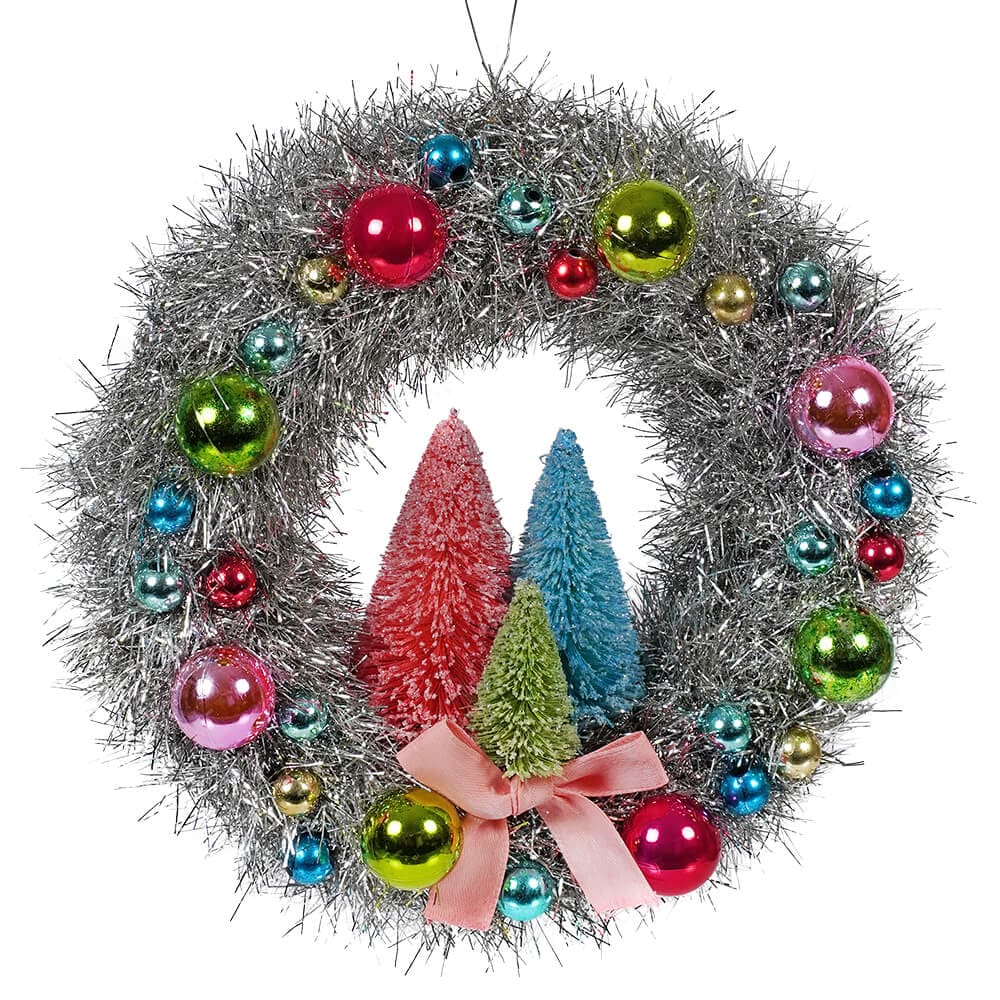 Brights Tinsel Wreath - Christmas