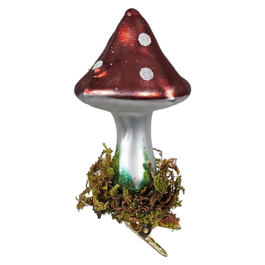 Bronze Clip-On Mushroom Ornament - Ornaments