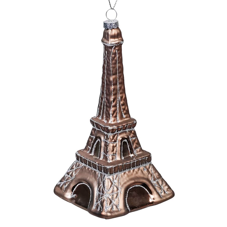 Bronze Glass Eiffel Tower Ornament - Ornaments