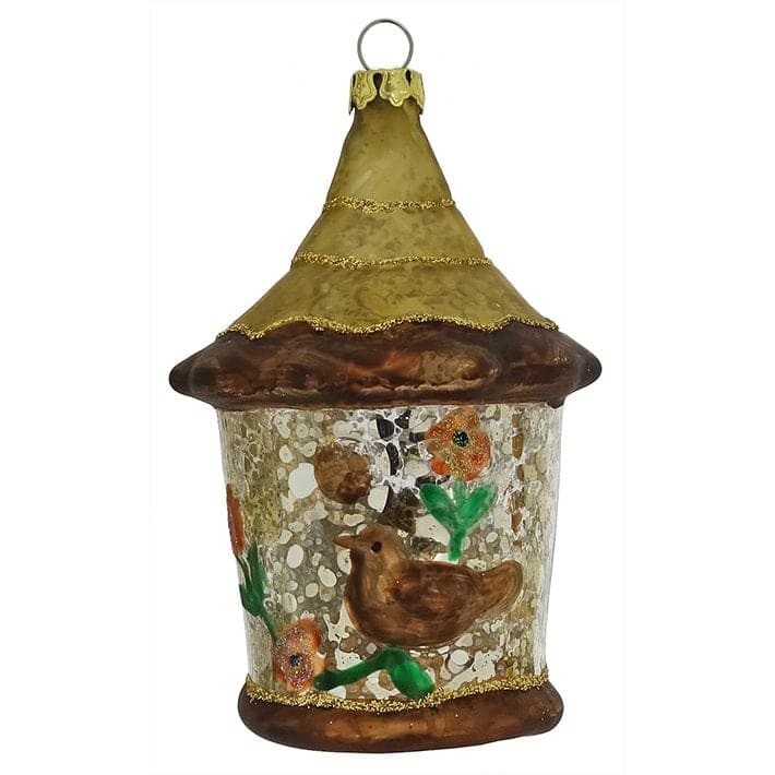 Brown Bird House Ornament