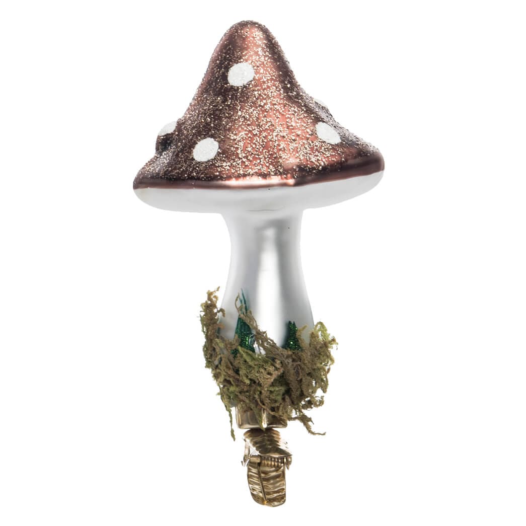 Brown Clip-On Mushroom Ornament - Ornaments