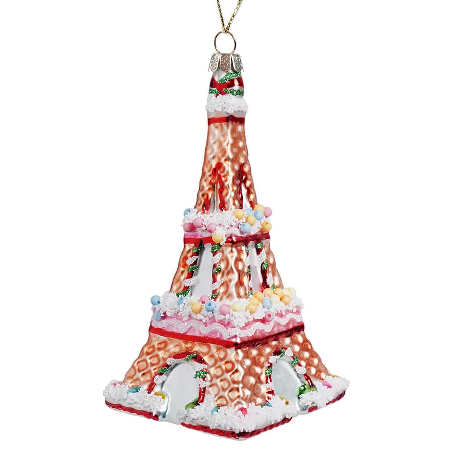 Brown Eiffel Tower Glass Ornament - Ornaments