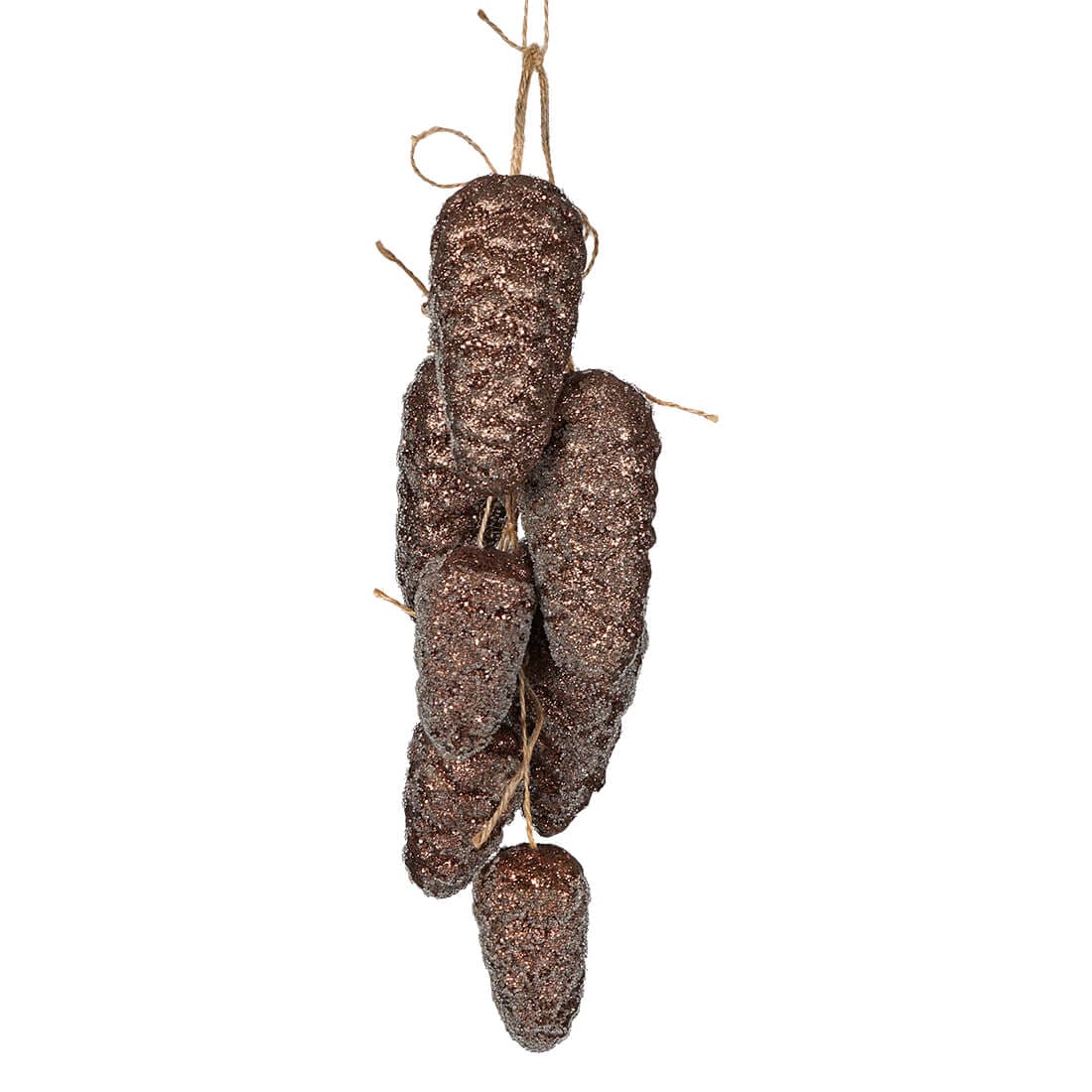 Brown Glittered Hanging Pinecones