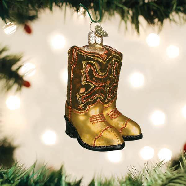 Brown Pair Of Cowboy Boots Ornament - Ornaments