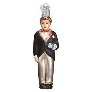 Brunette Groom Ornament