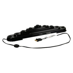 Black plastic led light bar with multiple bulbs and power cord for bubble light candolier base use