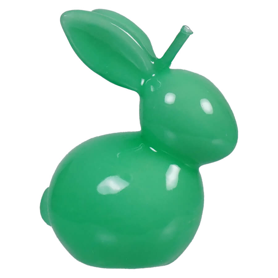 Green balloon shaped like a pear with a leaf on top.