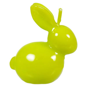 Lime green plastic or ceramic bunny figurine with a glossy finish.