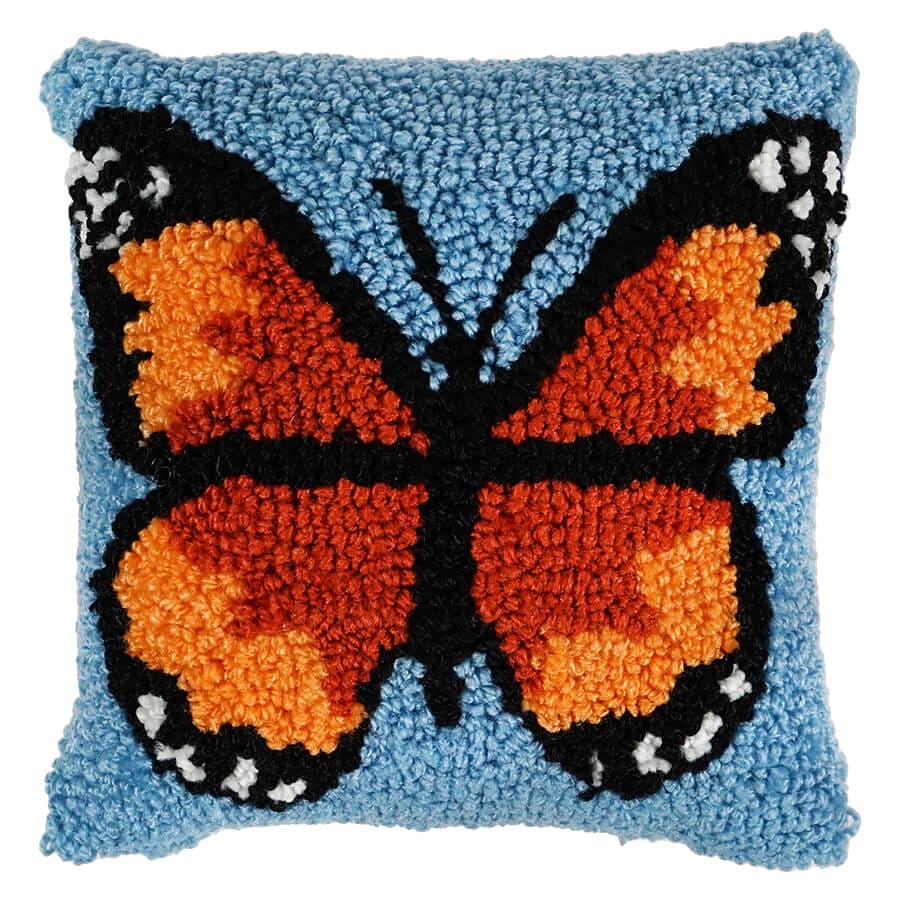 C+F Monarch Butterfly Hooked Pillow