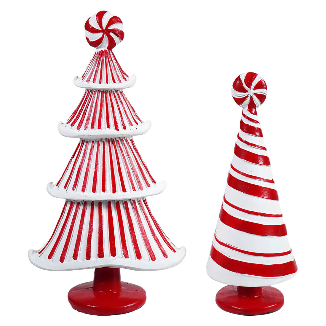 Candy Cane Forest Christmas Tree Figurines Set/2 - Christmas