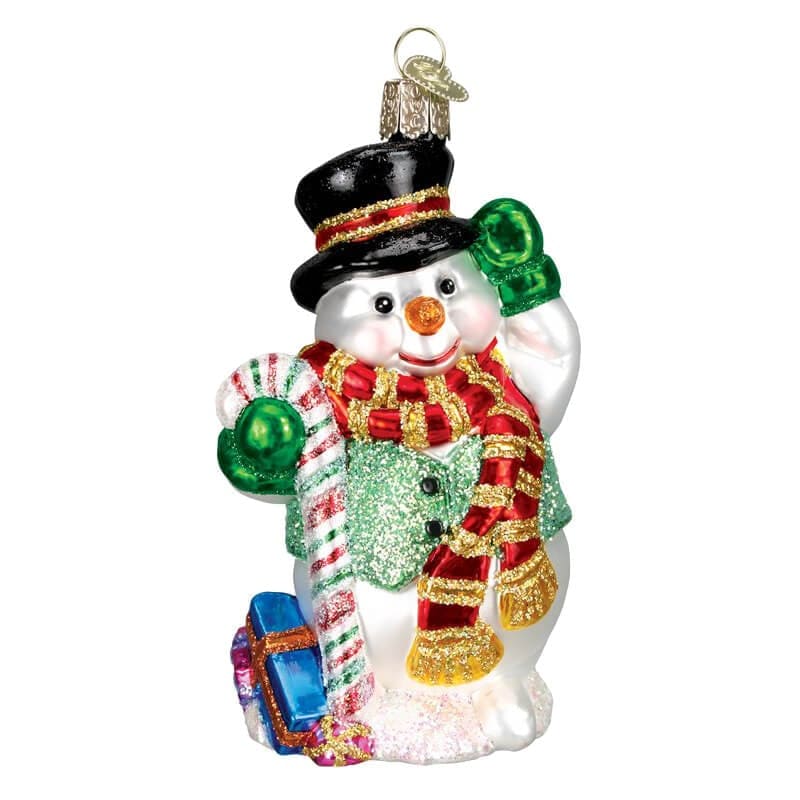 Candy Cane Snowman Ornament