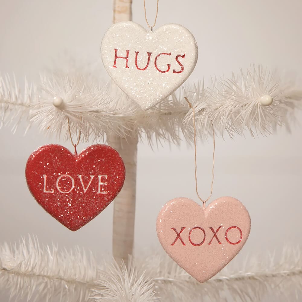 Candy Heart Ornaments Set/6