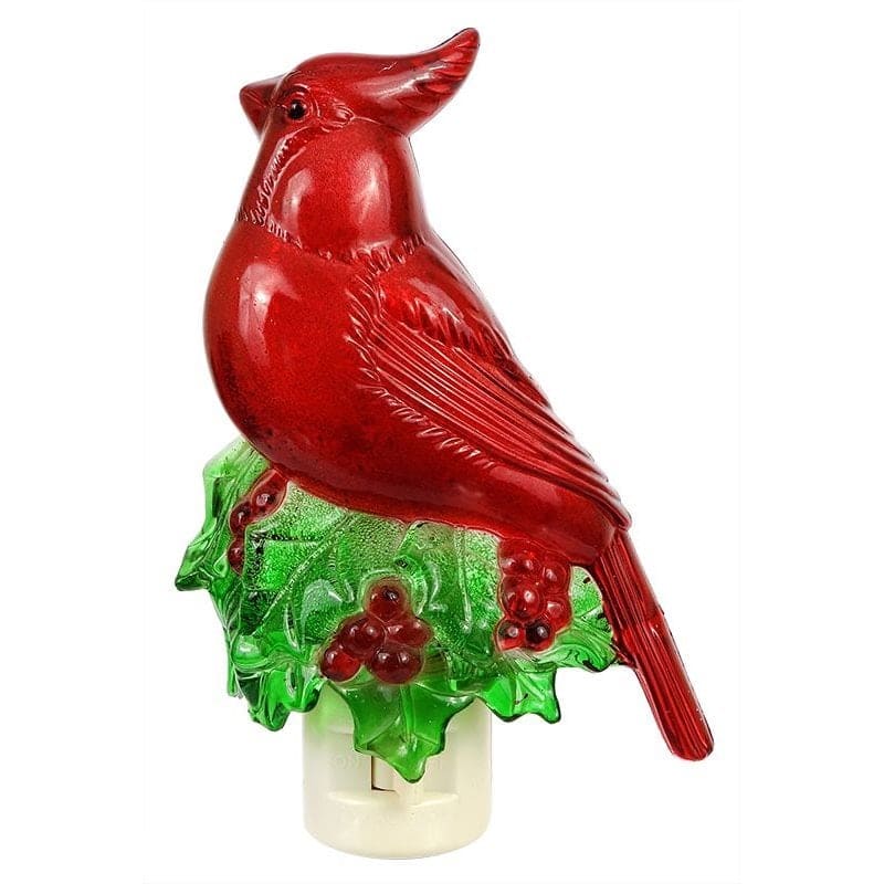 Cardinal on Holly Night Light
