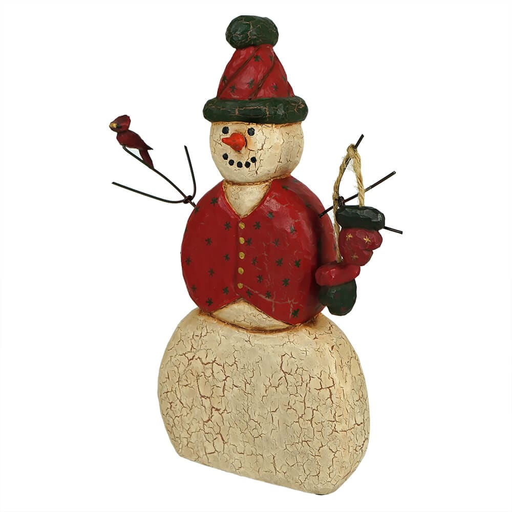 Cardinal Snowman