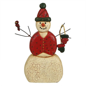 Cardinal Snowman