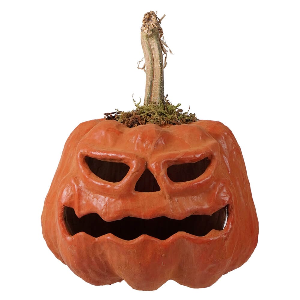 Carved Orange Smiling Faced Pumpkin - Halloween