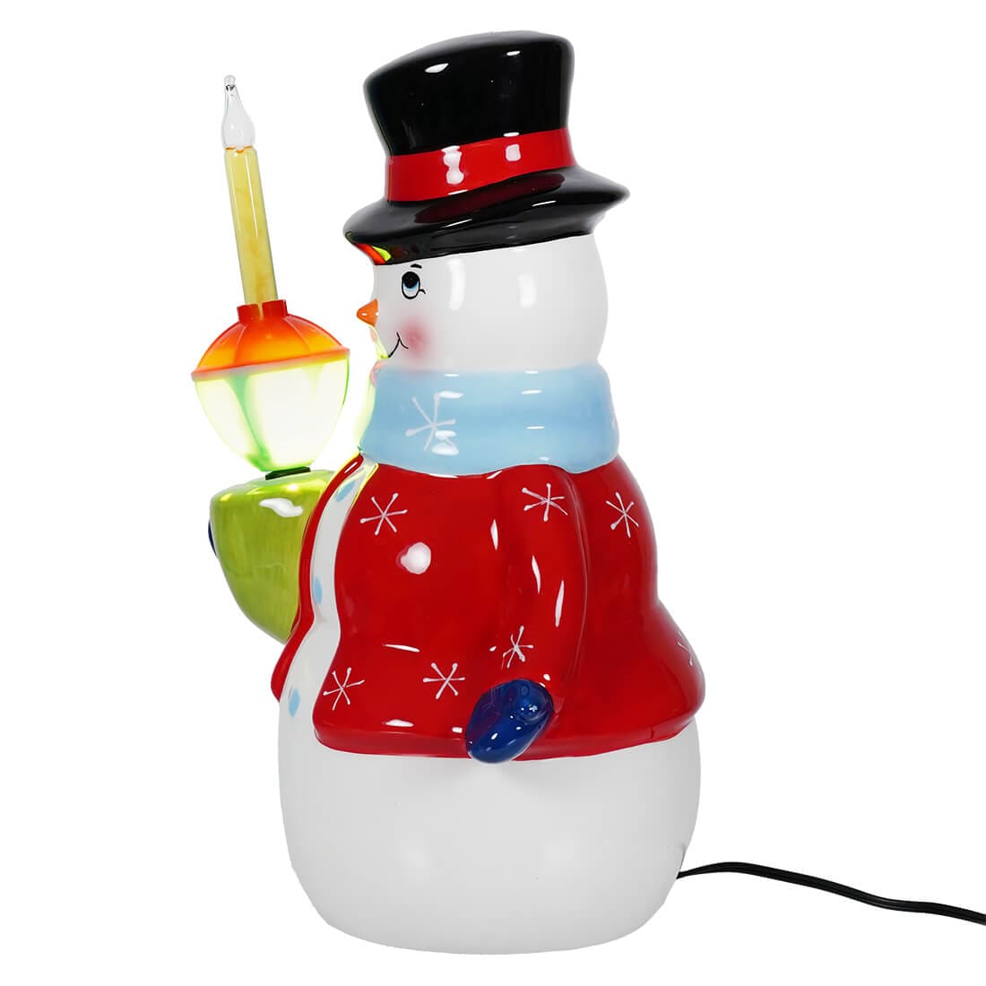 Ceramic Snowman With Bubble Light - Christmas