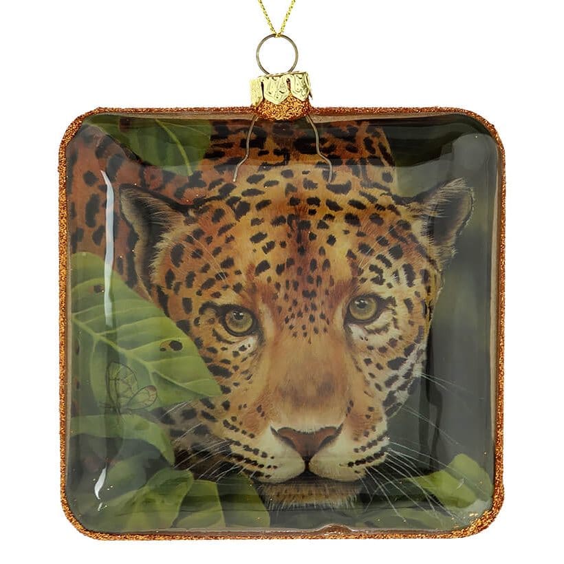 Cheetah Square in the Jungle Ornament