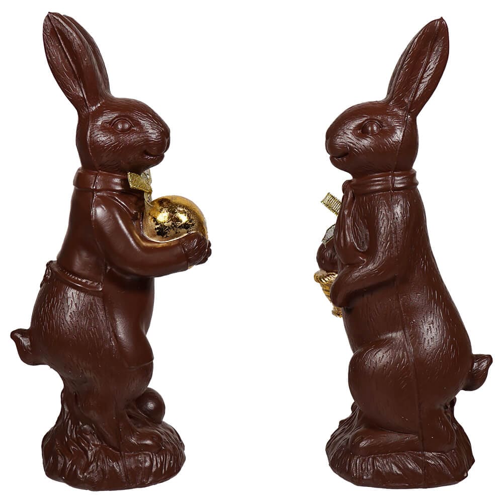 Chocolate Bunnies Holding Golden Eggs Set/2