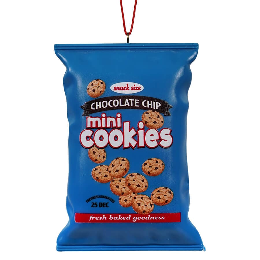 Chocolate Chip Mini Cookies Snack Bag Ornament - Ornaments