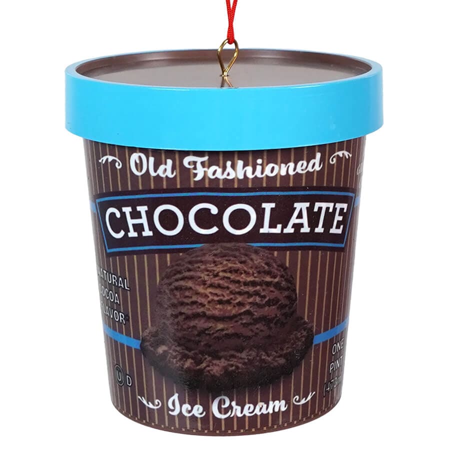 Chocolate Ice Cream Pint Ornament - Ornaments