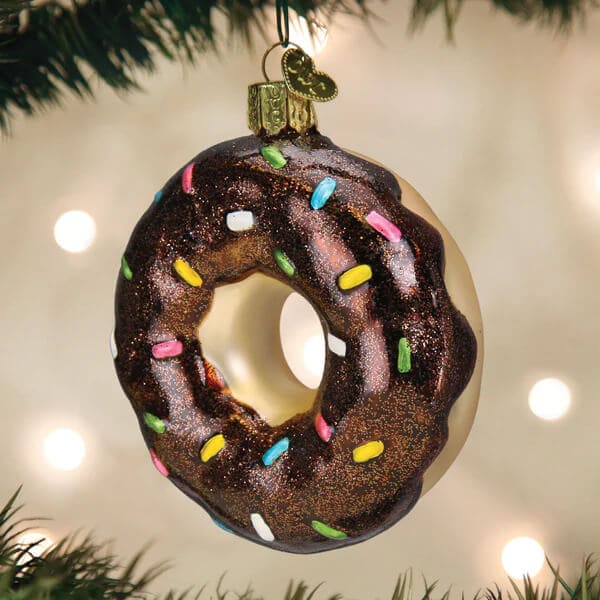 Chocolate Sprinkles Donut Ornament