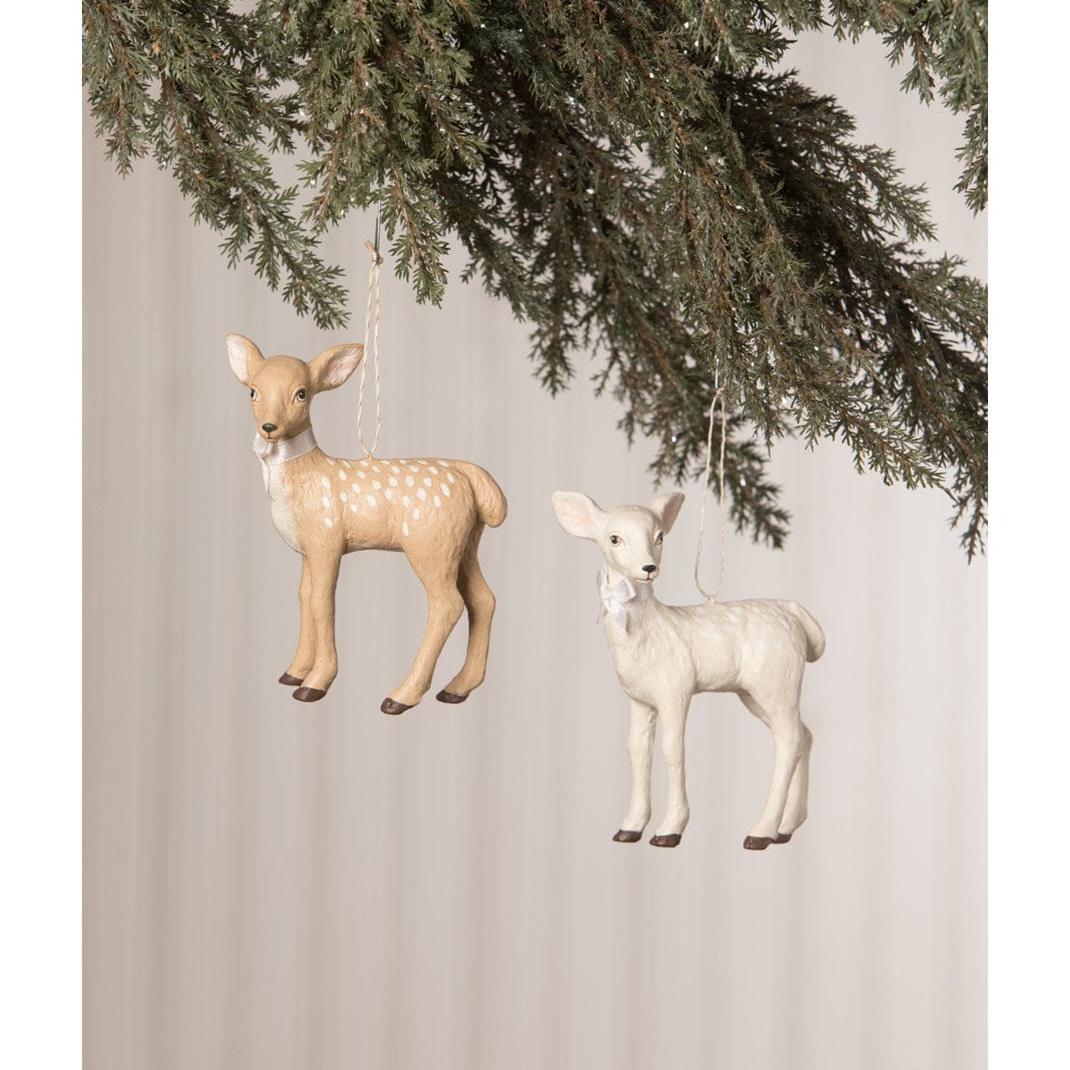 Christmas Fawn Ornaments Set/2