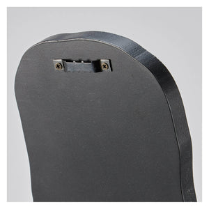 Black matte finished wall mirror with curved frame and metal bracket perfect for christmas nutcracker porch leaner holiday statement piece