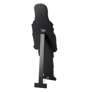 Black cardboard cutout christmas nutcracker porch leaner with sleek design and sturdy metal stand for rustic holiday statement