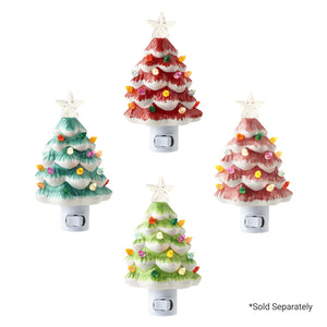 Ceramic christmas tree nightlight with colorful lights and star topper sold separately perfect for christmas night lights