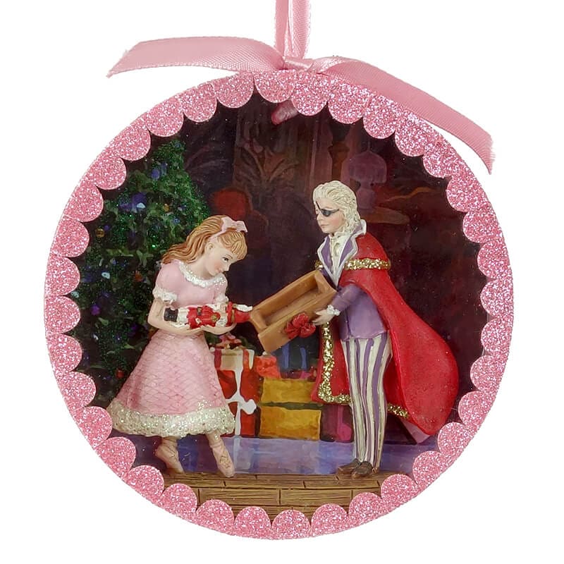 Clara with Herr Drosselmeyer Shadowbox Ornament