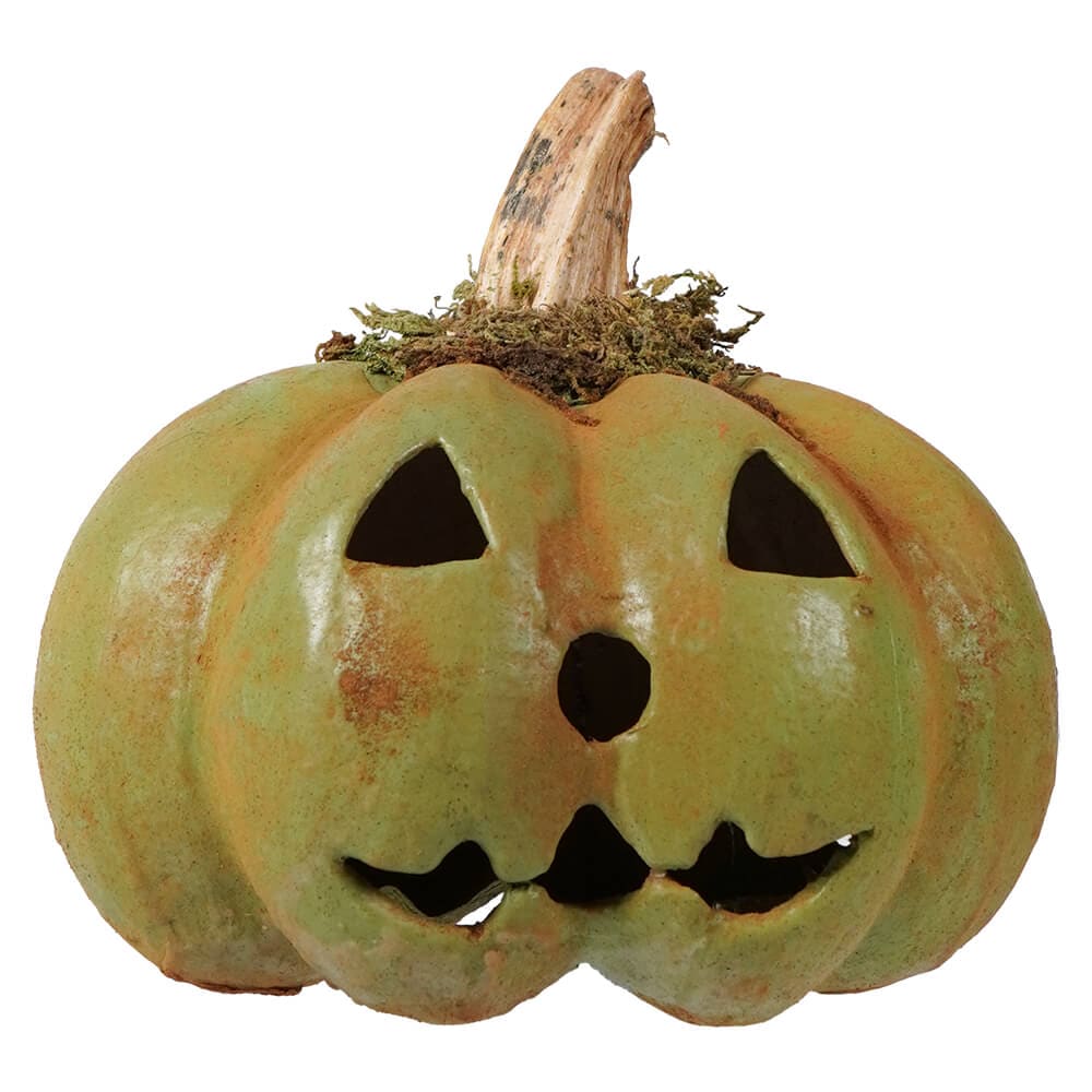 Classic Green Pumpkin Jack-O’-Lantern - Halloween