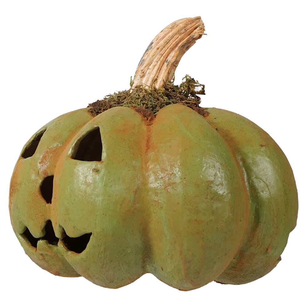 Classic Green Pumpkin Jack-O’-Lantern - Halloween